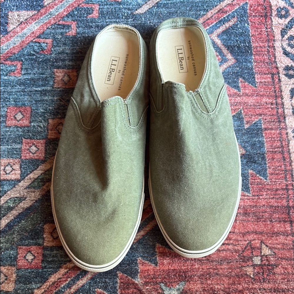 L.L. Bean Green Loafers Comfortable Slip-Ons